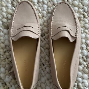 M. Gemi-The Pastoso Leather Driving Penny Loafer; Pale Pink; 38.5